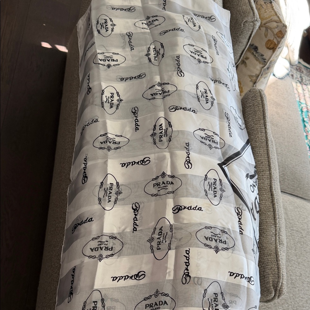 Prada Monochrome Logo Scarf - Picture 9 of 12